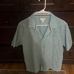 Men's Aqua Casual Button-Down Shirt